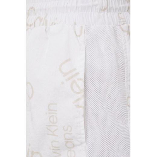 Calvin Klein Jeans szorty damskie kolor biały z nadrukiem medium waist S ANSWEAR.com