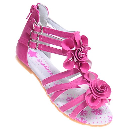 Wygodne sandały dziewczęce Fuksja /E5-2 11730 T195/ ze sklepu Pantofelek24.pl w kategorii Sandały dziecięce - zdjęcie 139312859