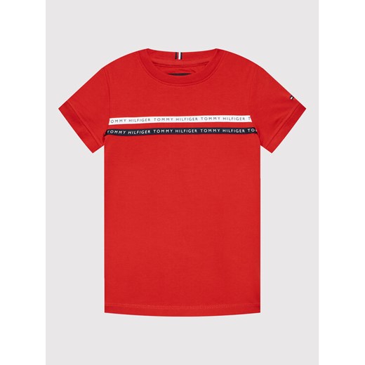 Tommy Hilfiger T-Shirt Tape Tee KB0KB07357 M Czerwony Regular Fit Tommy Hilfiger 4Y MODIVO