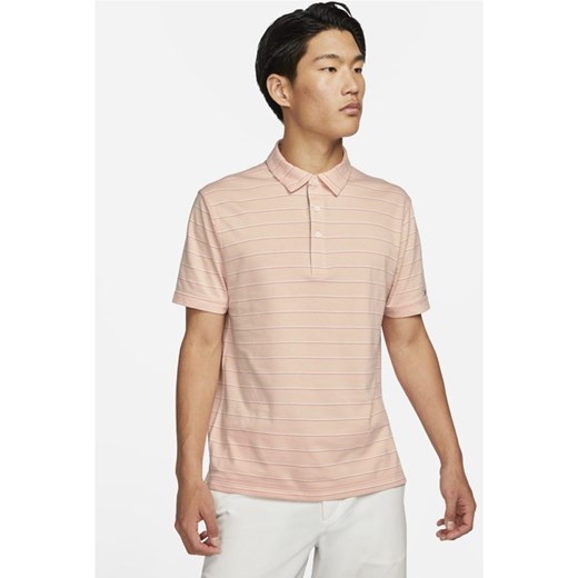 Męska koszulka polo do golfa w paski Nike Dri-FIT Player - Różowy Nike L Nike poland okazja