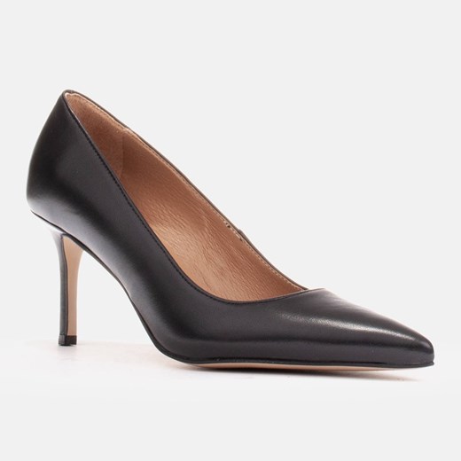 Marco Shoes Eleganckie szpilki z miękkiej skóry czarne Marco Shoes 36,5 ButyModne.pl