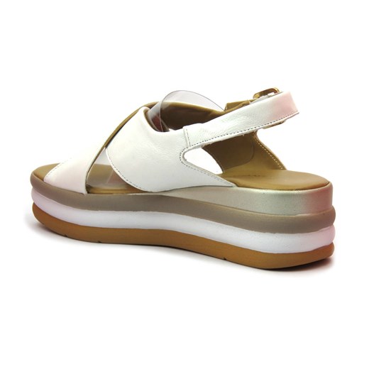 Białe sandały damskie na platformie - MARCO TOZZI 28354 Marco Tozzi 40 ulubioneobuwie
