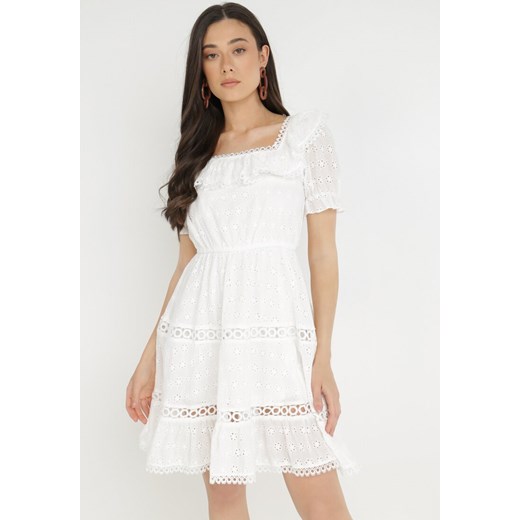 Biała Sukienka z Bawełny Phinesilea ze sklepu Born2be Odzież w kategorii Sukienki - zdjęcie 139400937