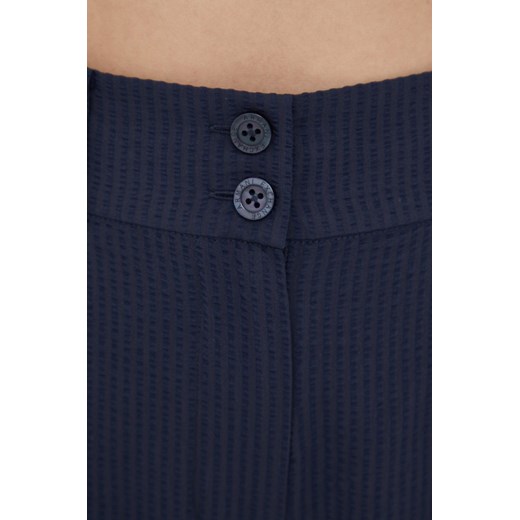 Armani Exchange szorty damskie kolor granatowy gładkie high waist Armani Exchange 42 ANSWEAR.com