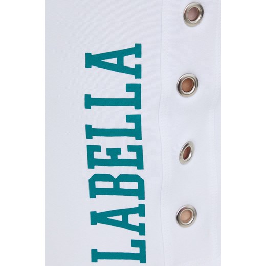 LaBellaMafia szorty damskie kolor biały z nadrukiem high waist Labellamafia M ANSWEAR.com