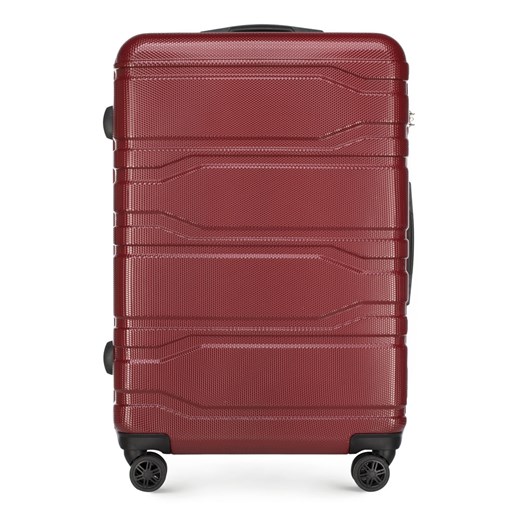Duża walizka z polikarbonu tłoczona czerwona ze sklepu WITTCHEN w kategorii Walizki - zdjęcie 139444328