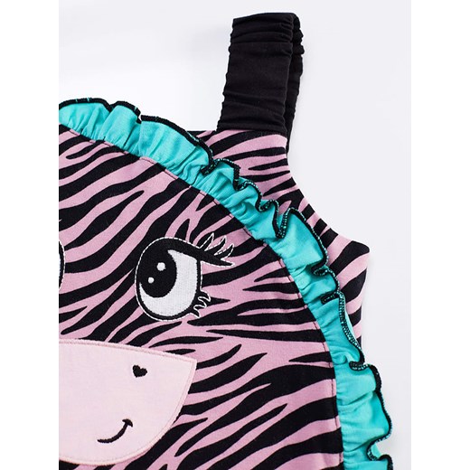 Kombinezon "Zebra" w kolorze jasnoróżowo-czarnym Deno Kids 98 promocyjna cena Limango Polska