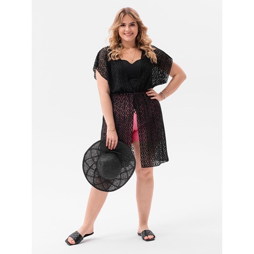 Tunika plażowa damska Plus Size 128ULR - czarna Edoti.com 46 Edoti.com