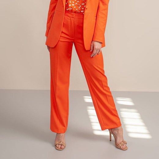 Klasyczne pomarańczowe spodnie garniturowe Willsoor 36 promocyjna cena Willsoor