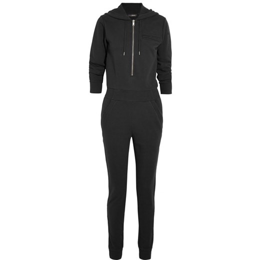 + Cara Delevingne hooded cotton French terry jumpsuit net-a-porter szary bawełniane