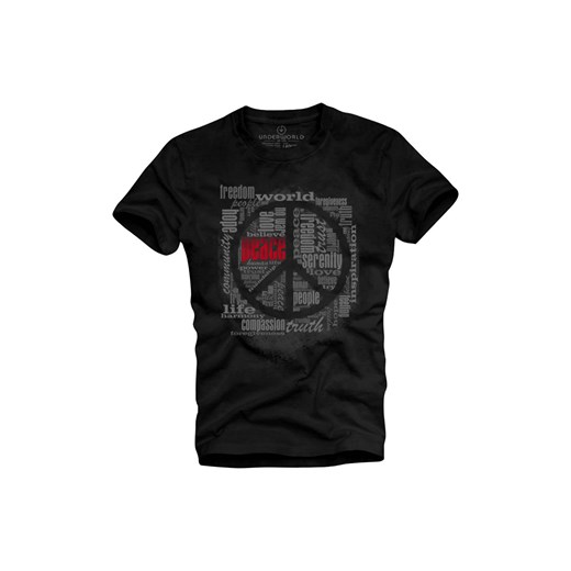 T-shirt męski UNDERWORLD Peace czarny ze sklepu morillo w kategorii T-shirty męskie - zdjęcie 139530296