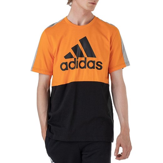 Koszulka adidas Essentials Colorblock Single Jersey HE4328 - czarno-pomarańczowa ze sklepu streetstyle24.pl w kategorii T-shirty męskie - zdjęcie 139586016