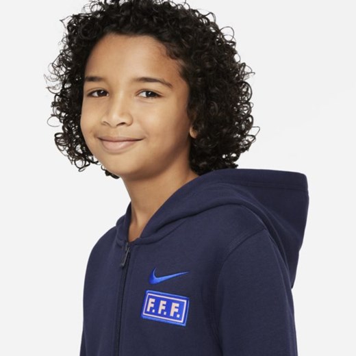 Dzianinowa bluza z kapturem i zamkiem na całej długości dla dużych dzieci FFF - Nike L Nike poland