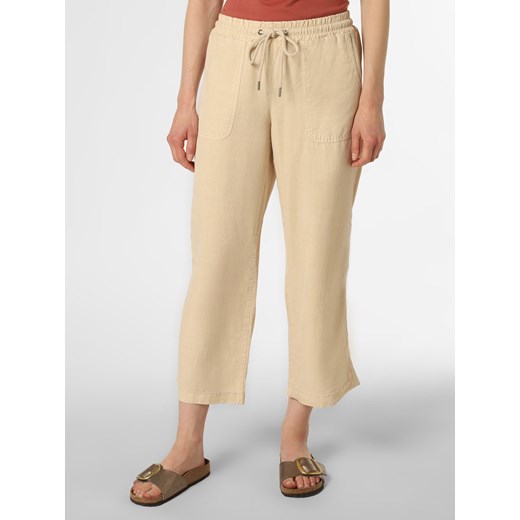 More & More Spodnie Kobiety Sztuczne włókno beżowy jednolity ze sklepu vangraaf w kategorii Spodnie damskie - zdjęcie 139597515