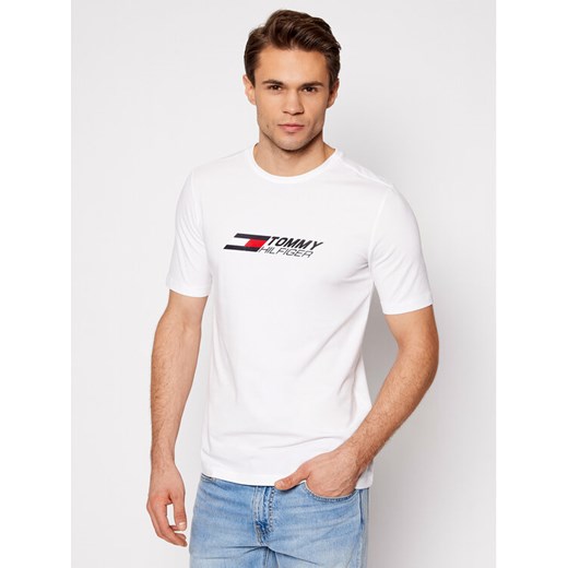 Tommy Hilfiger T-Shirt Logo MW0MW17282 Biały Slim Fit Tommy Hilfiger L okazja MODIVO