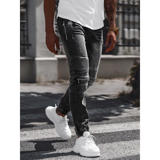 SPODNIE JEANSOWE JOGGERY MĘSKIE CZARNE OZONEE NB/MP0077N Ozonee XL okazja ozonee.pl