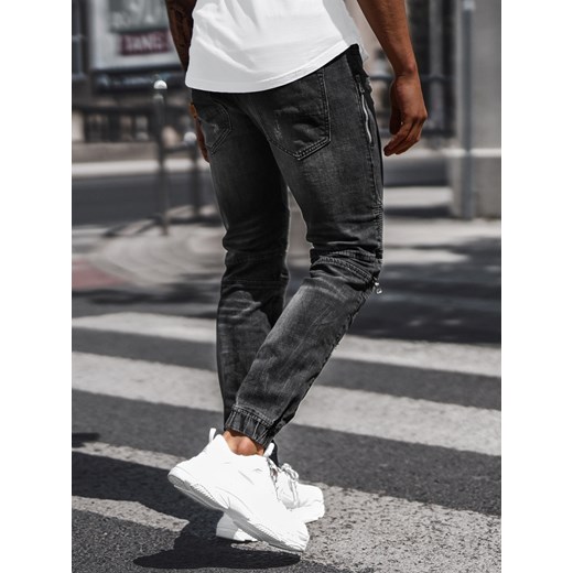 SPODNIE JEANSOWE JOGGERY MĘSKIE CZARNE OZONEE NB/MP0077N Ozonee XL okazyjna cena ozonee.pl