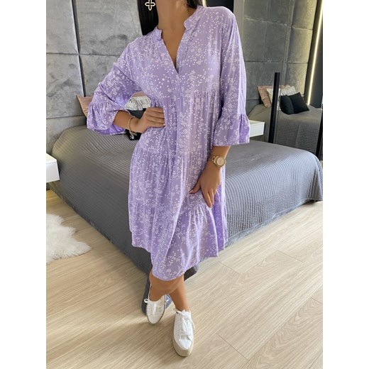 Lawendowa Sukienka Oversize w Kwiaty 8092-107-B (36) Modnakiecka.pl 38 ModnaKiecka.pl