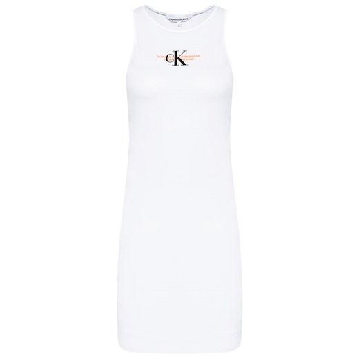 Calvin Klein Jeans Sukienka codzienna J20J216352 Biały Slim Fit M wyprzedaż MODIVO