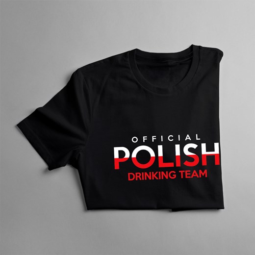 WYPRZEDAŻ Official polish drinking team - męska koszulka z nadrukiem Koszulkowy M wyprzedaż Koszulkowy