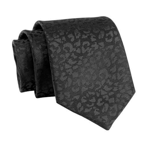 Krawat Czarny, Tłoczony, 7 cm, Elegancki, Klasyczny, Męski -ALTIES KRALTS0668 ze sklepu JegoSzafa.pl w kategorii Krawaty - zdjęcie 139676157