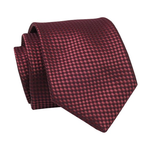 Krawat Czerwony, Ciemny w Drobny Wzór, 7 cm, Elegancki, Klasyczny, Męski -ALTIES KRALTS0659 ze sklepu JegoSzafa.pl w kategorii Krawaty - zdjęcie 139676165