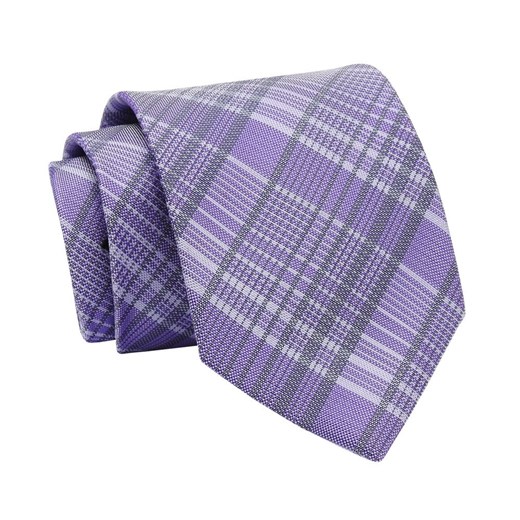 Krawat Fioletowy w Kratkę, Elegancki, 7cm, Klasyczny, Męski -ALTIES KRALTS0609 ze sklepu JegoSzafa.pl w kategorii Krawaty - zdjęcie 139676177