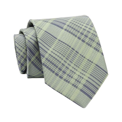 Krawat Seledynowy w Kratkę, Elegancki, 7cm, Klasyczny, Męski -ALTIES KRALTS0610 ze sklepu JegoSzafa.pl w kategorii Krawaty - zdjęcie 139676247