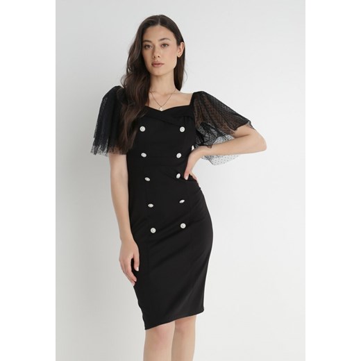 Czarna Sukienka z Bawełny Oreina ze sklepu Born2be Odzież w kategorii Sukienki - zdjęcie 139676315