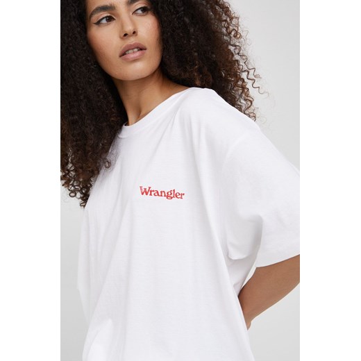 Wrangler t-shirt bawełniany kolor biały Wrangler XL ANSWEAR.com
