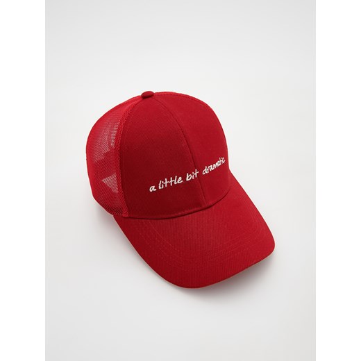 Reserved - Bawełniana czapka z daszkiem - Czerwony Reserved ONE SIZE Reserved