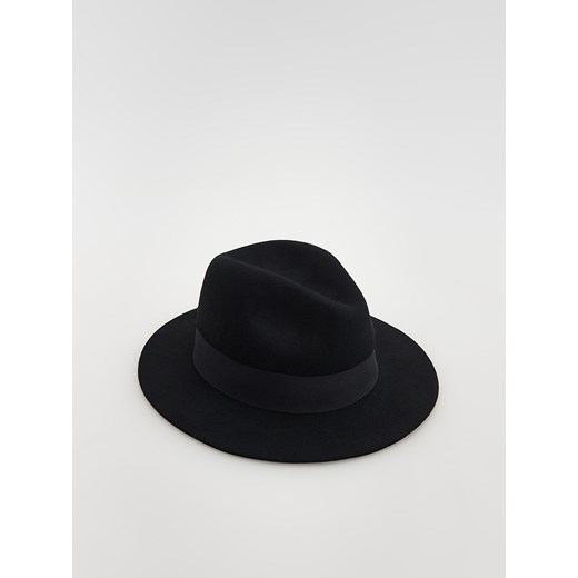 Reserved - Wełniany kapelusz fedora - Czarny Reserved M Reserved