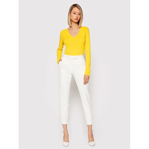 United Colors Of Benetton Sweter 1091D4625 Żółty Slim Fit United Colors Of Benetton S wyprzedaż MODIVO