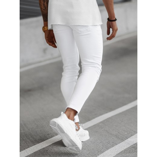 Spodnie jeansowe męskie białe OZONEE E/5348/01 ze sklepu ozonee.pl w kategorii Jeansy męskie - zdjęcie 139800057