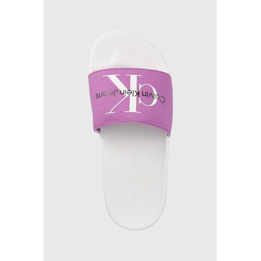 Calvin Klein Jeans klapki damskie kolor fioletowy 38 ANSWEAR.com