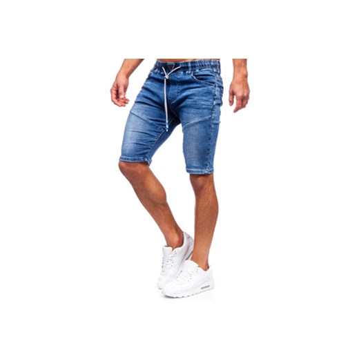 Granatowe krótkie spodenki jeansowe męskie Denley TF176 L wyprzedaż Denley