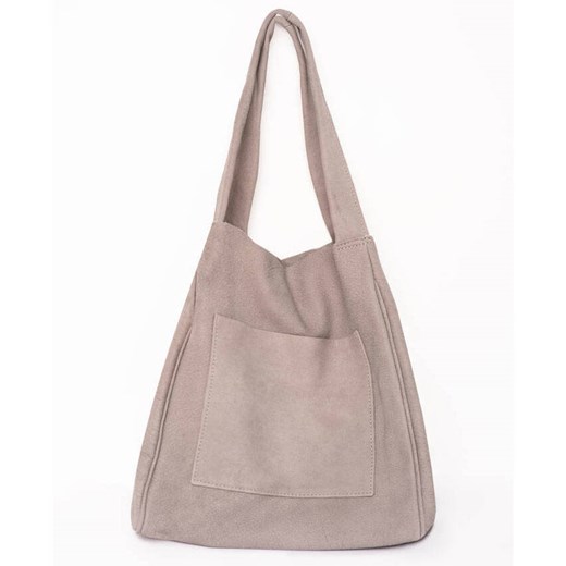 Shopper bag skórzany Nairobi LOOK MADE WITH LOVE 570 j. popielaty  Skorzana.com