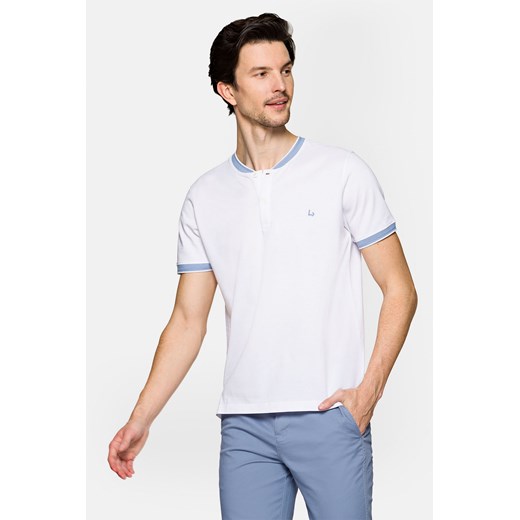 Koszulka Polo Bawełniana Biała Rafael ze sklepu Lancerto S.A. w kategorii T-shirty męskie - zdjęcie 139837009