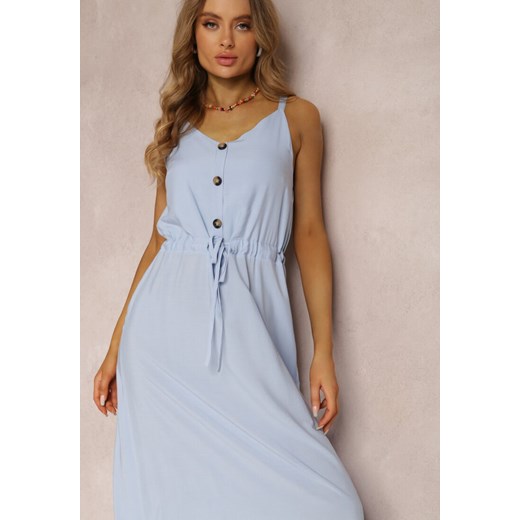 Jasnoniebieska Sukienka z Wiskozy Kena Renee S Renee odzież