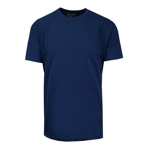 T-Shirt Bawełniany Ciemny Niebieski Męski Bez Nadruku, Koszulka, Krótki Rękaw, Basic, U-neck TSKOWHVRD0004indigo ze sklepu JegoSzafa.pl w kategorii T-shirty męskie - zdjęcie 139871337