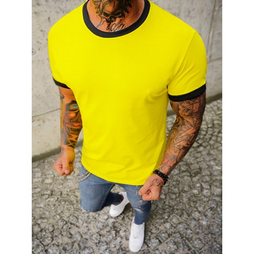 T-shirt męski żółty OZONEE JS/8T83/28 ze sklepu ozonee.pl w kategorii T-shirty męskie - zdjęcie 139889455