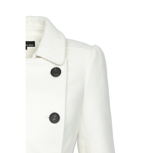 White Shorter Length Wool Trench Coat tally-weijl bialy płaszcz