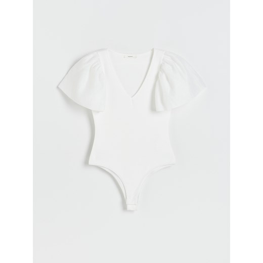Reserved - Prążkowane body - Biały Reserved XS Reserved