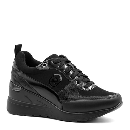 Czarne sznurowane sneakersy KC4001 ze sklepu NESCIOR w kategorii Buty sportowe damskie - zdjęcie 140629116