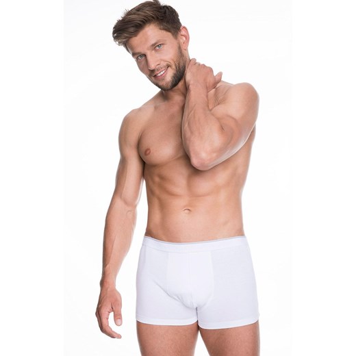 Białe bokserki męskie z dłuższymi nogawkam Iron, Kolor biały, Rozmiar M, Julimex ze sklepu Intymna w kategorii Majtki męskie - zdjęcie 140677378