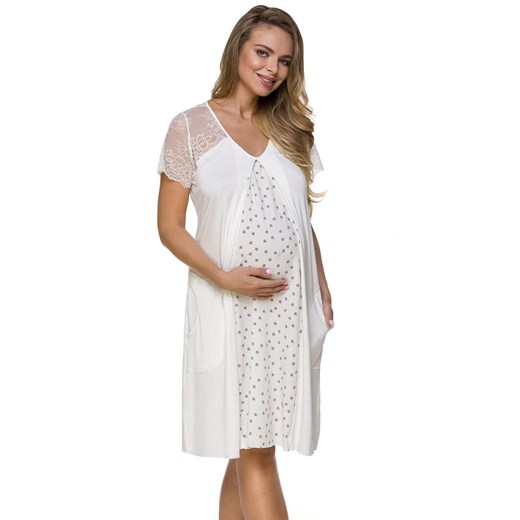 3118 koszula ciążowa, Kolor ecru, Rozmiar S/M, Lupoline ze sklepu Intymna w kategorii Bielizna ciążowa - zdjęcie 140679188