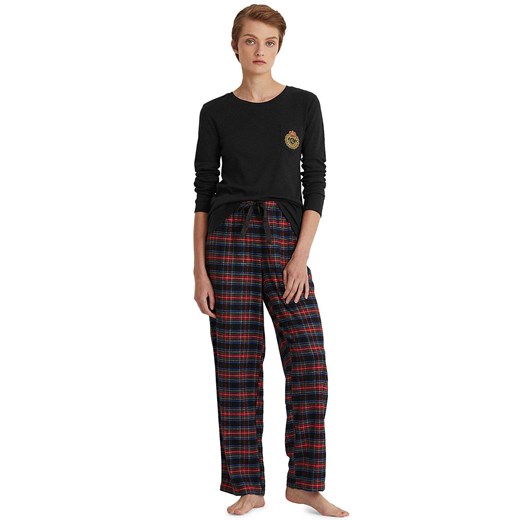 Ralph Lauren bawełniana piżama damska 2-częściowa ILN72122F regular fit, Kolor czarny, Rozmiar M, Ralph Lauren ze sklepu Intymna w kategorii Piżamy damskie - zdjęcie 140681935