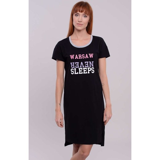 104554 koszula nocna damska kr.ręk., Kolor czarny, Rozmiar XL, Wadima Wadima XL Intymna