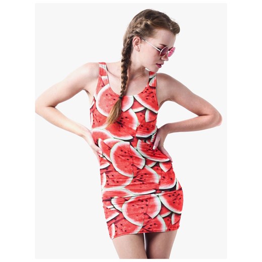 Watermelon, sukienka z efektownym wycięciem na plecach vintageshop-pl brazowy Biustonosze
