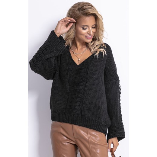 Sweter F785, Kolor czarny, Rozmiar one size, Fobya Fobya one size okazyjna cena Primodo